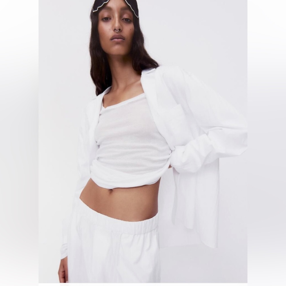 Zara White Pajama Set